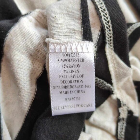 Almost Famous Sz Small Poly Rayon Linen Jail Striped Midi Summer Dress Crochet - Picture 8 of 9